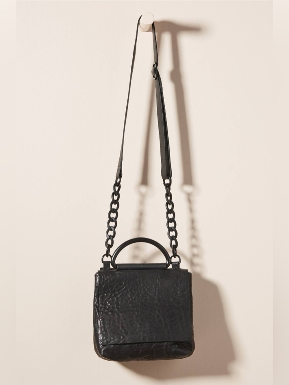 Anthropologie x Daniella Lehavi two-toned leather crossbody bag black and green - Picture 2 of 14